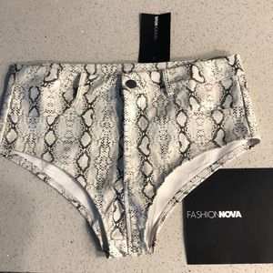 FashionNova Snake Print Micro Shorts